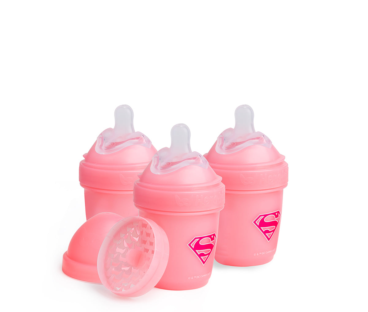 3-pack Baby Bottles 140 ml - Supergirl
