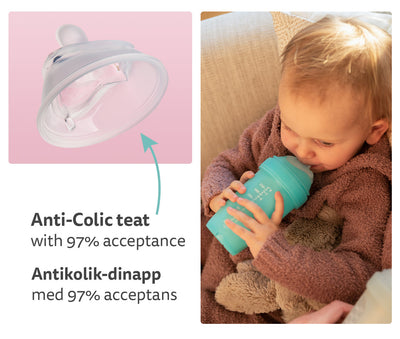 Kaksinkertainen anti-koliikki Tuttipullo LT 140 ml, Persikka